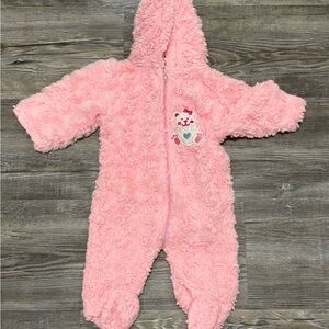 Pink Fuzzy Kids One Piece